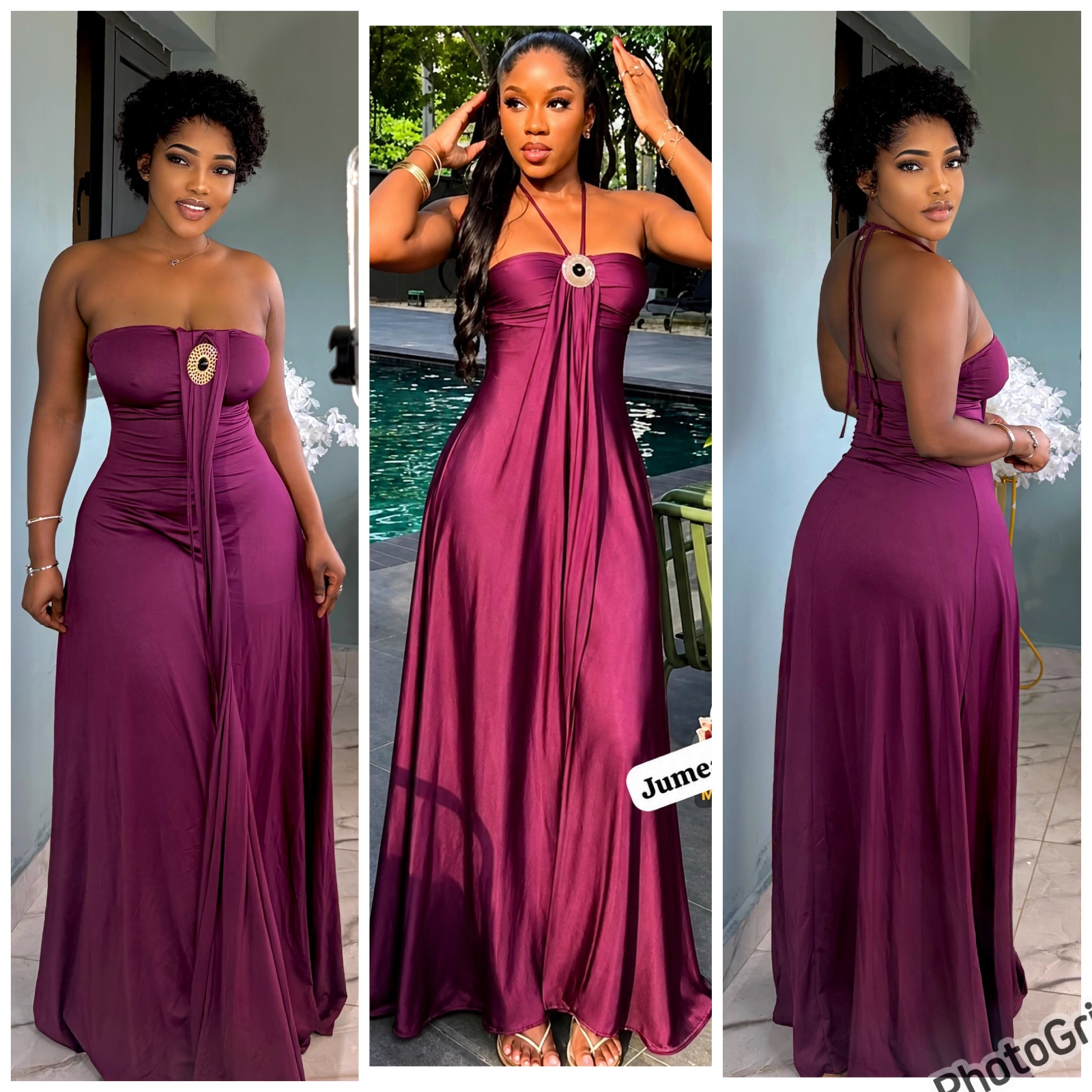 Robe longue fluide violette