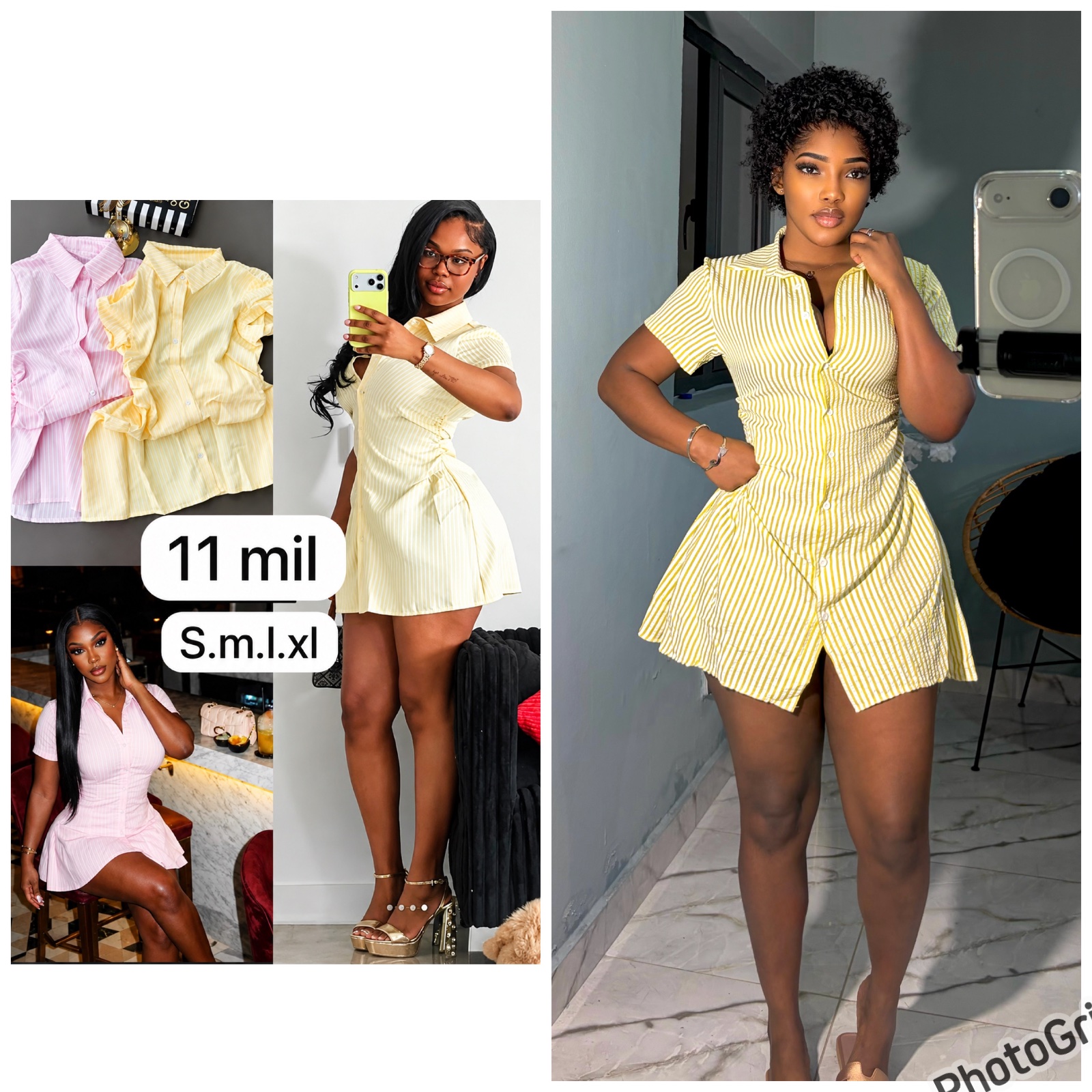 Robe chemise rayée