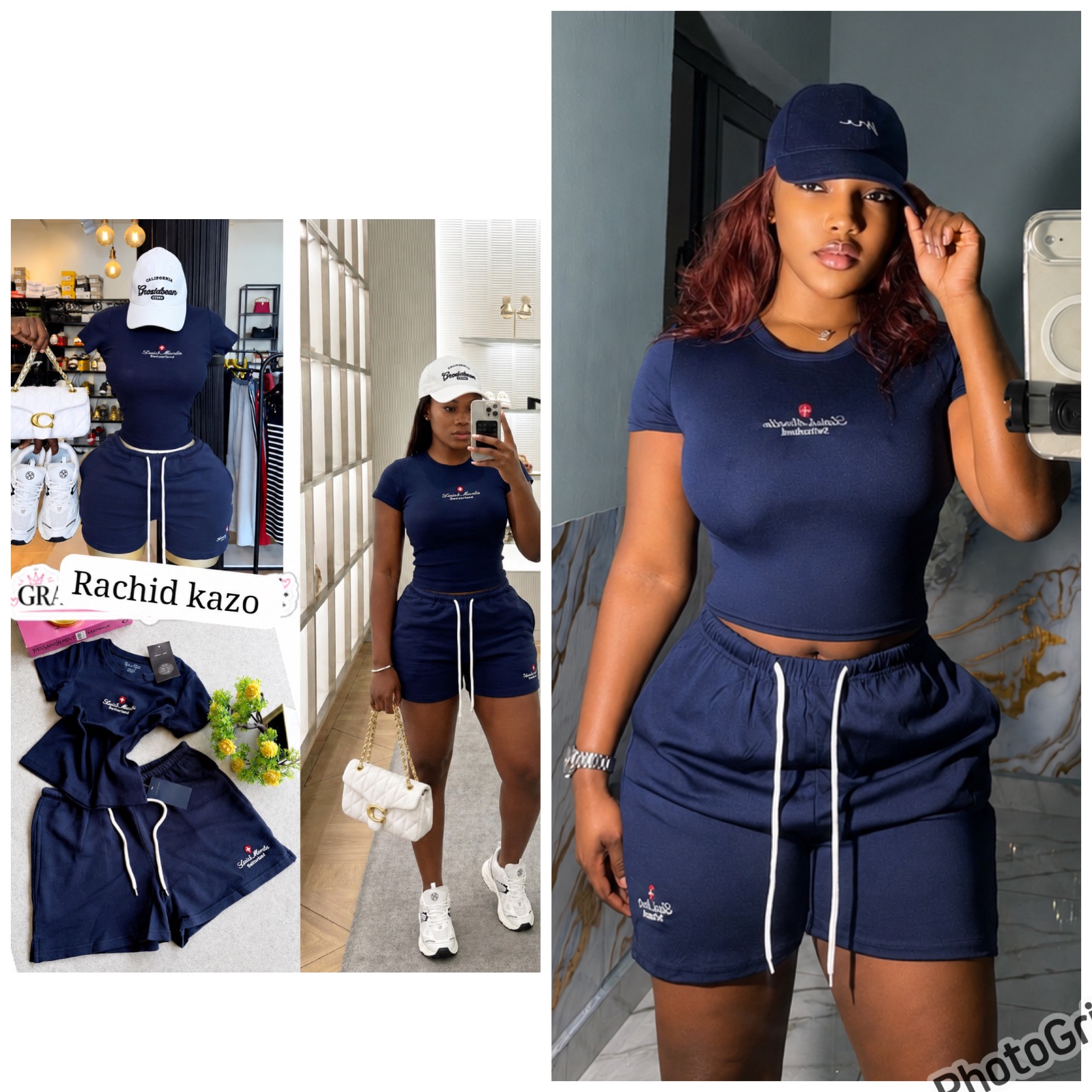 Ensemble sport chic bleu marine