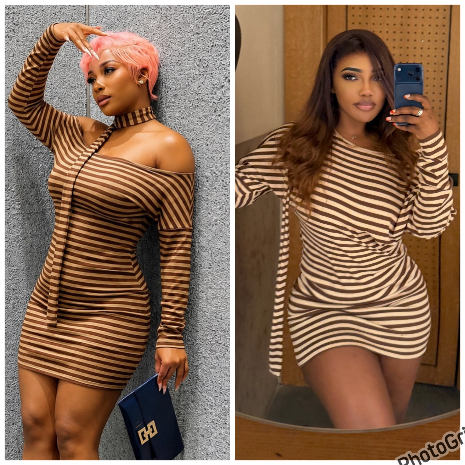 Robe courte zébrée asymétrique