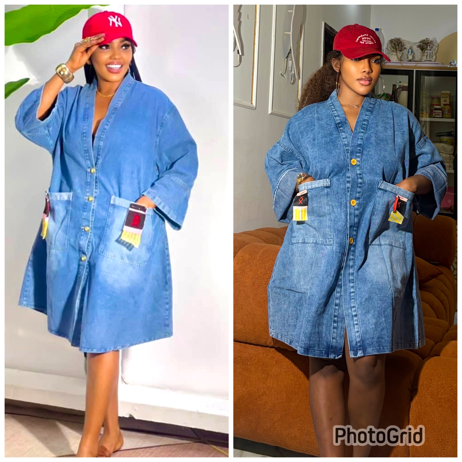 Robe chemise en jean oversized