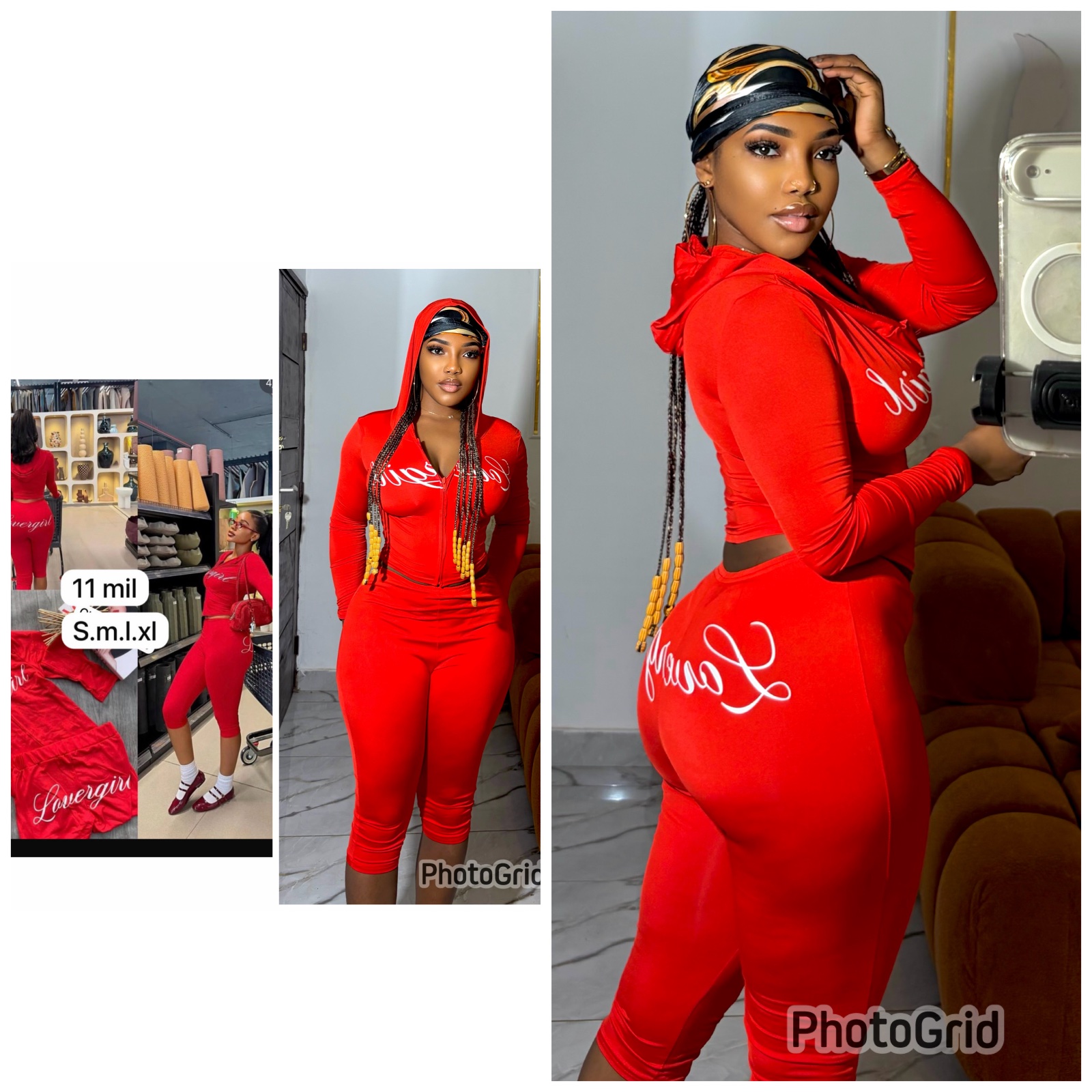 Ensemble sporty legging rouge