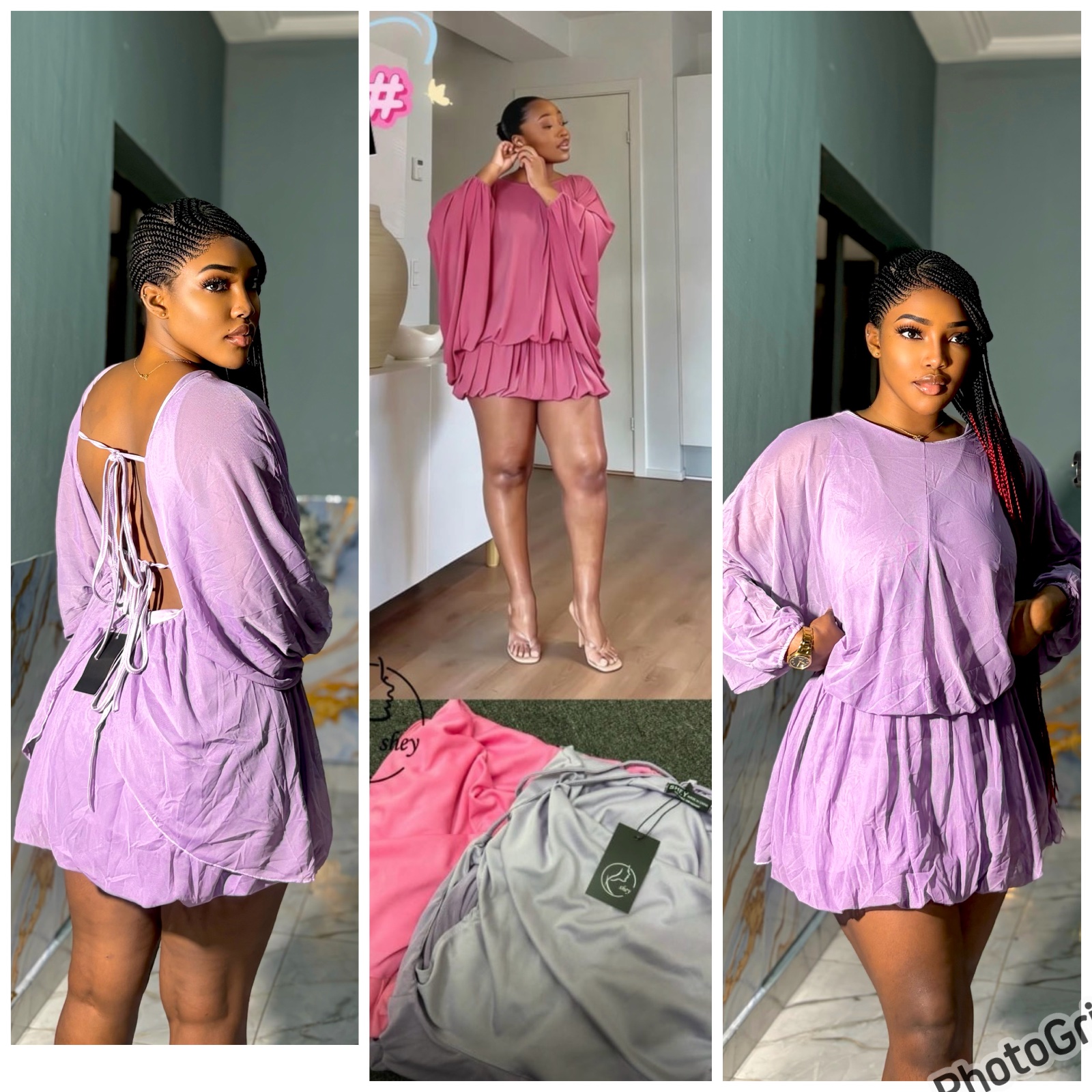 Robe courte fluide dos nu