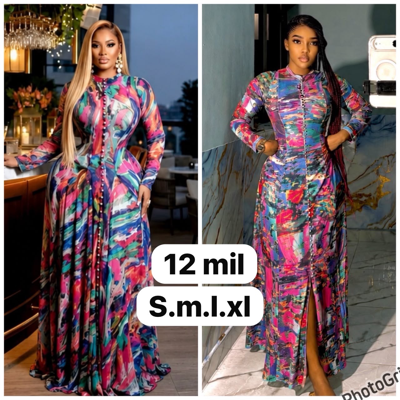 Robe longue fluide multicolore