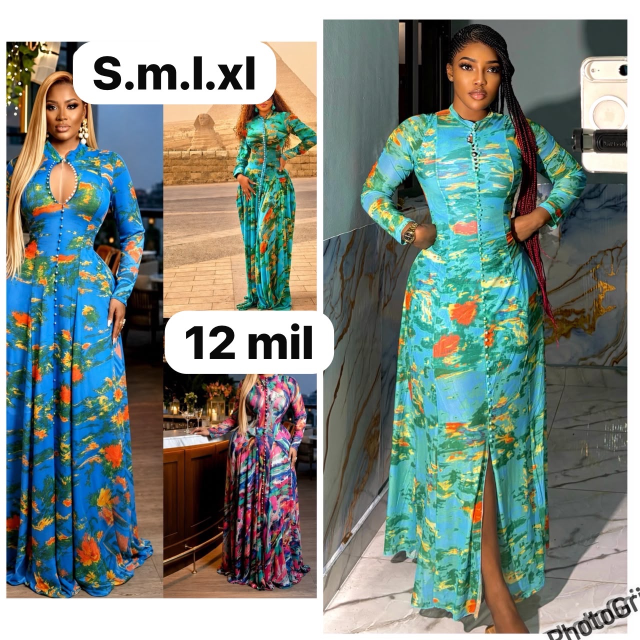 Robe longue fluide imprimée
