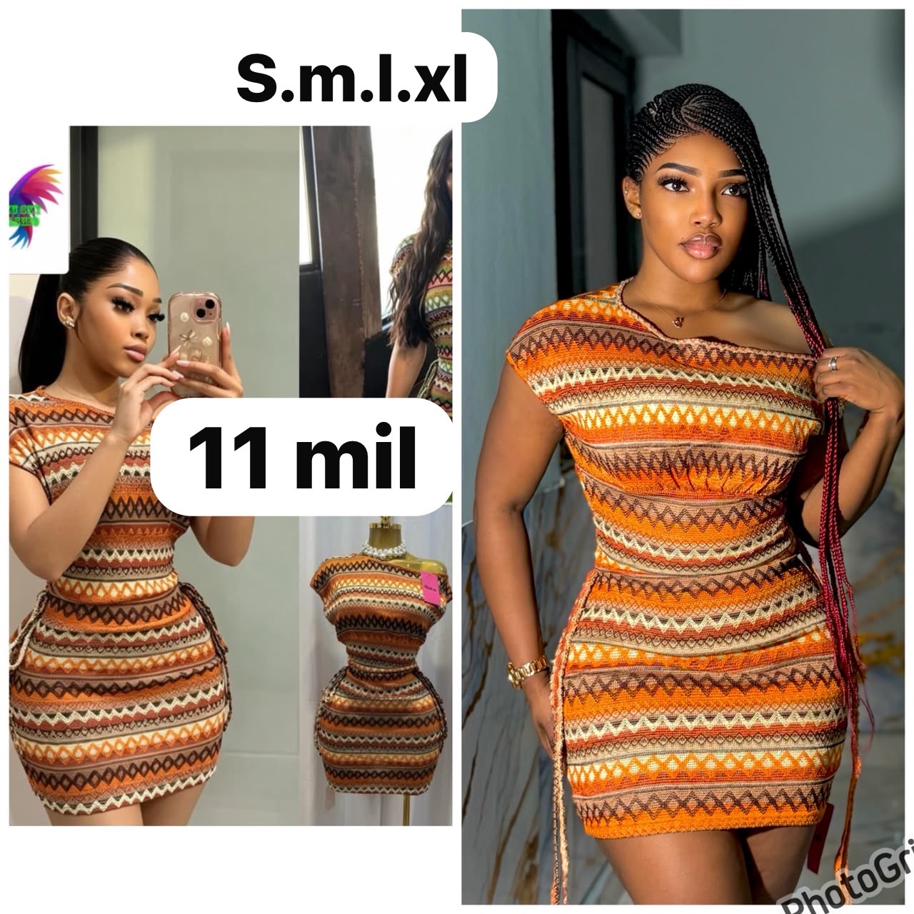 Robe moulante à motifs tribaux