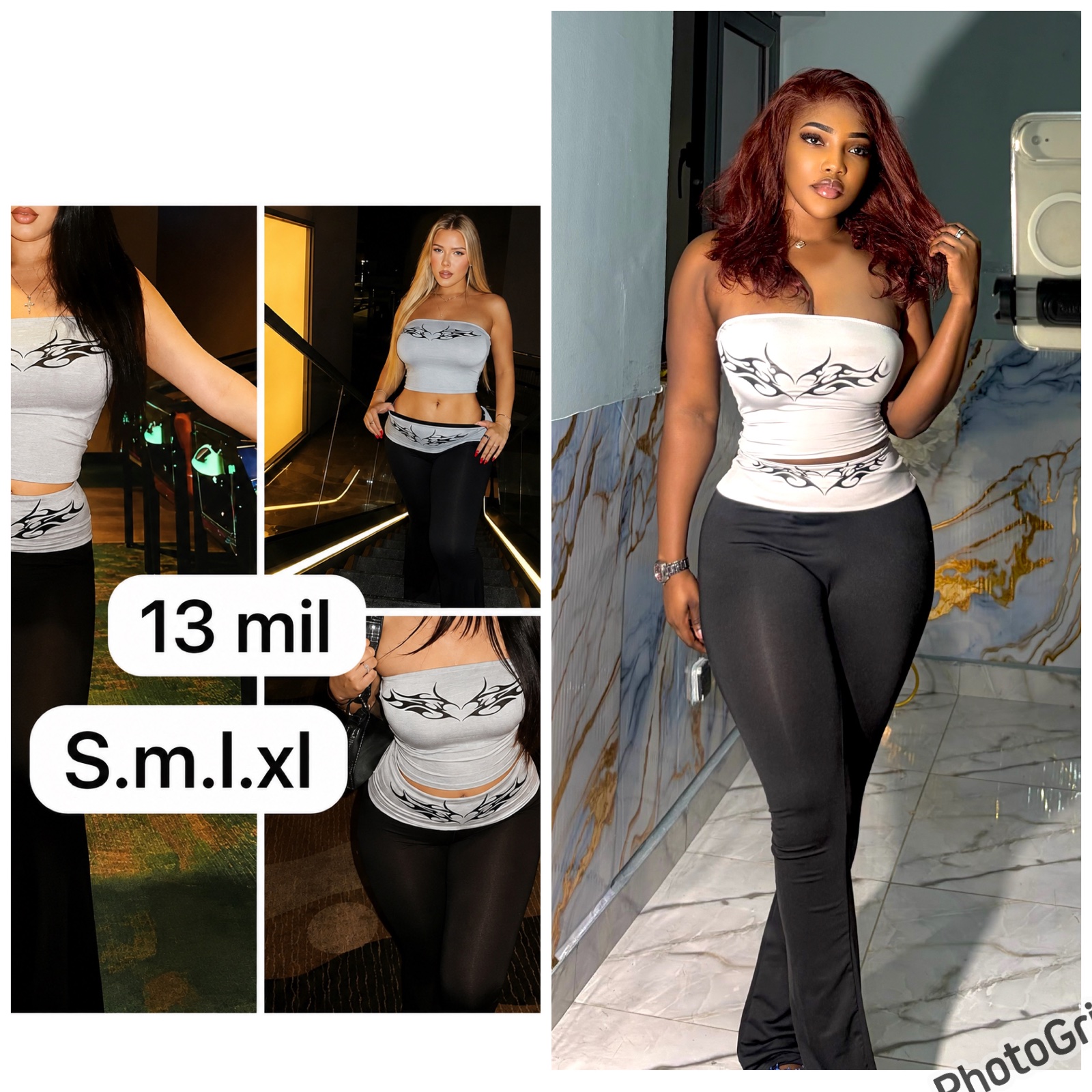 Ensemble bustier et pantalon évasé