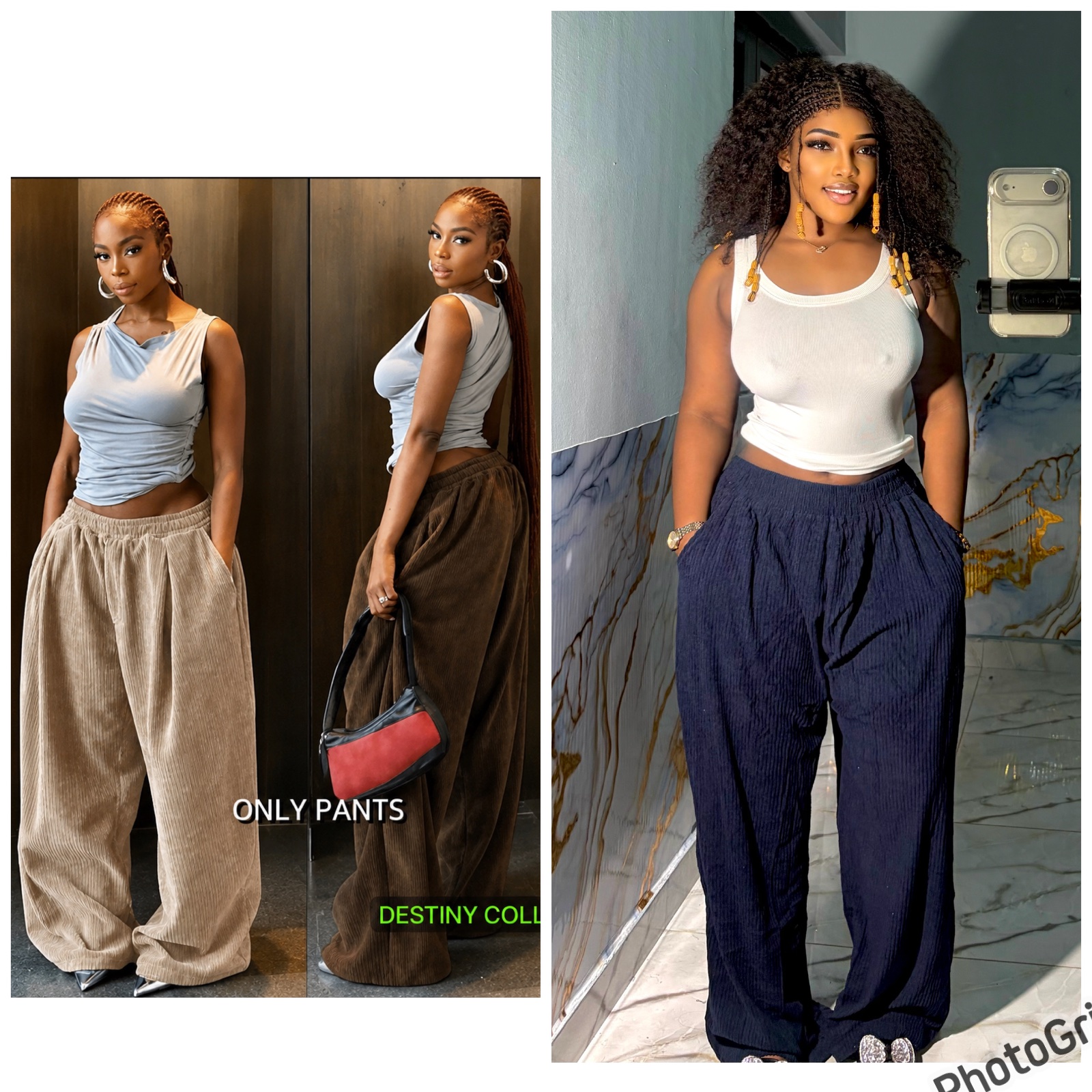 Pantalon large en velours côtelé