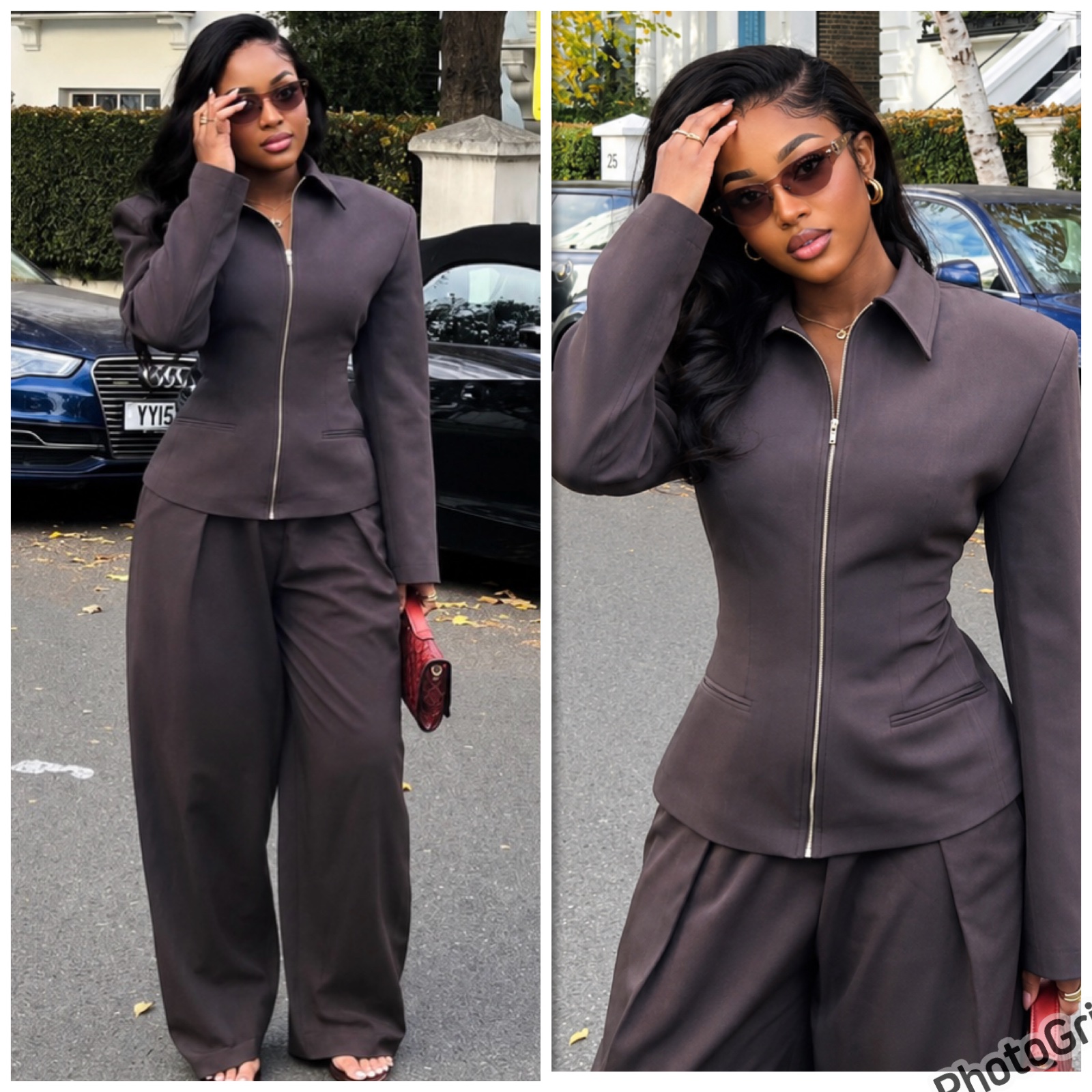 Ensemble tailleur zippé chic