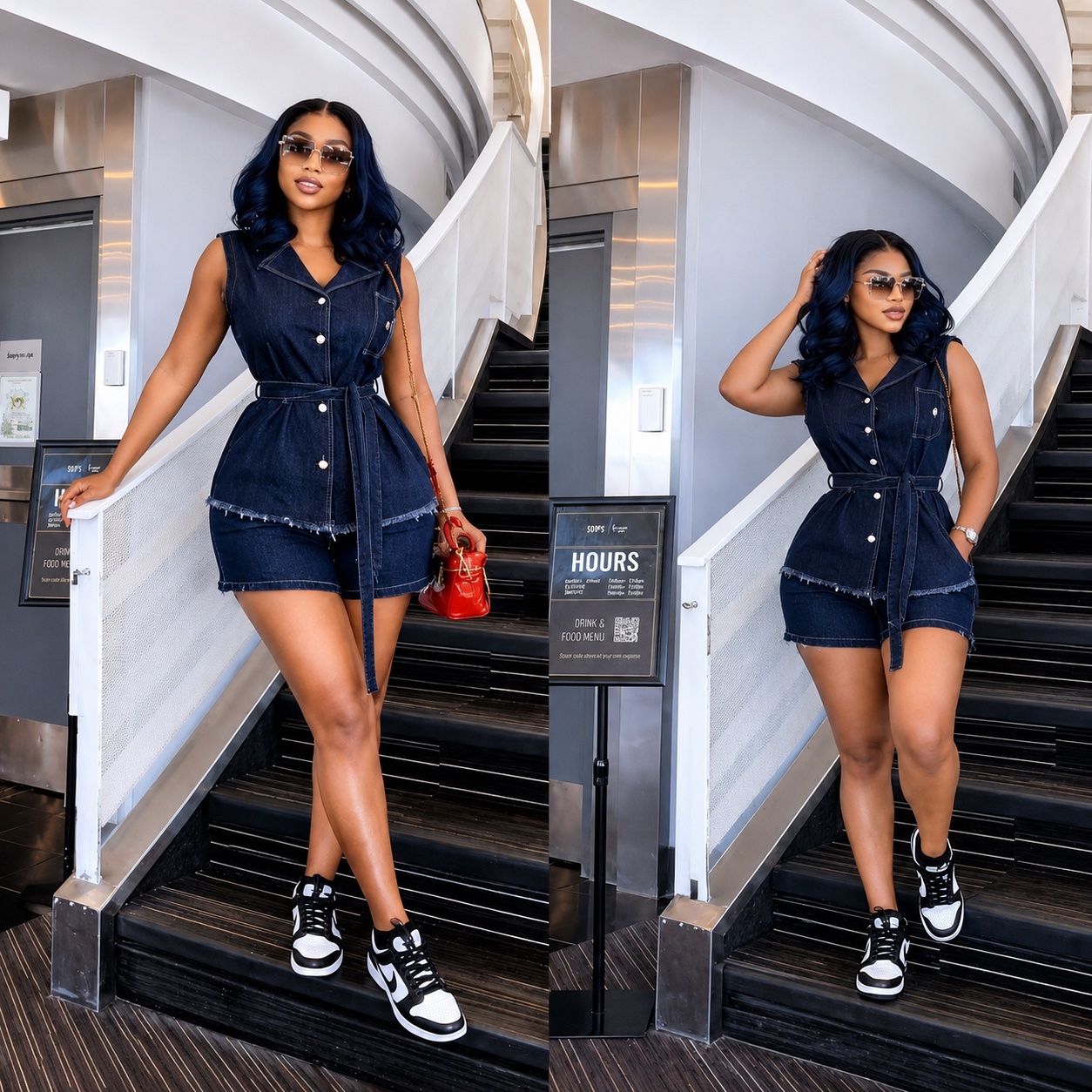 Ensemble short en jean brut