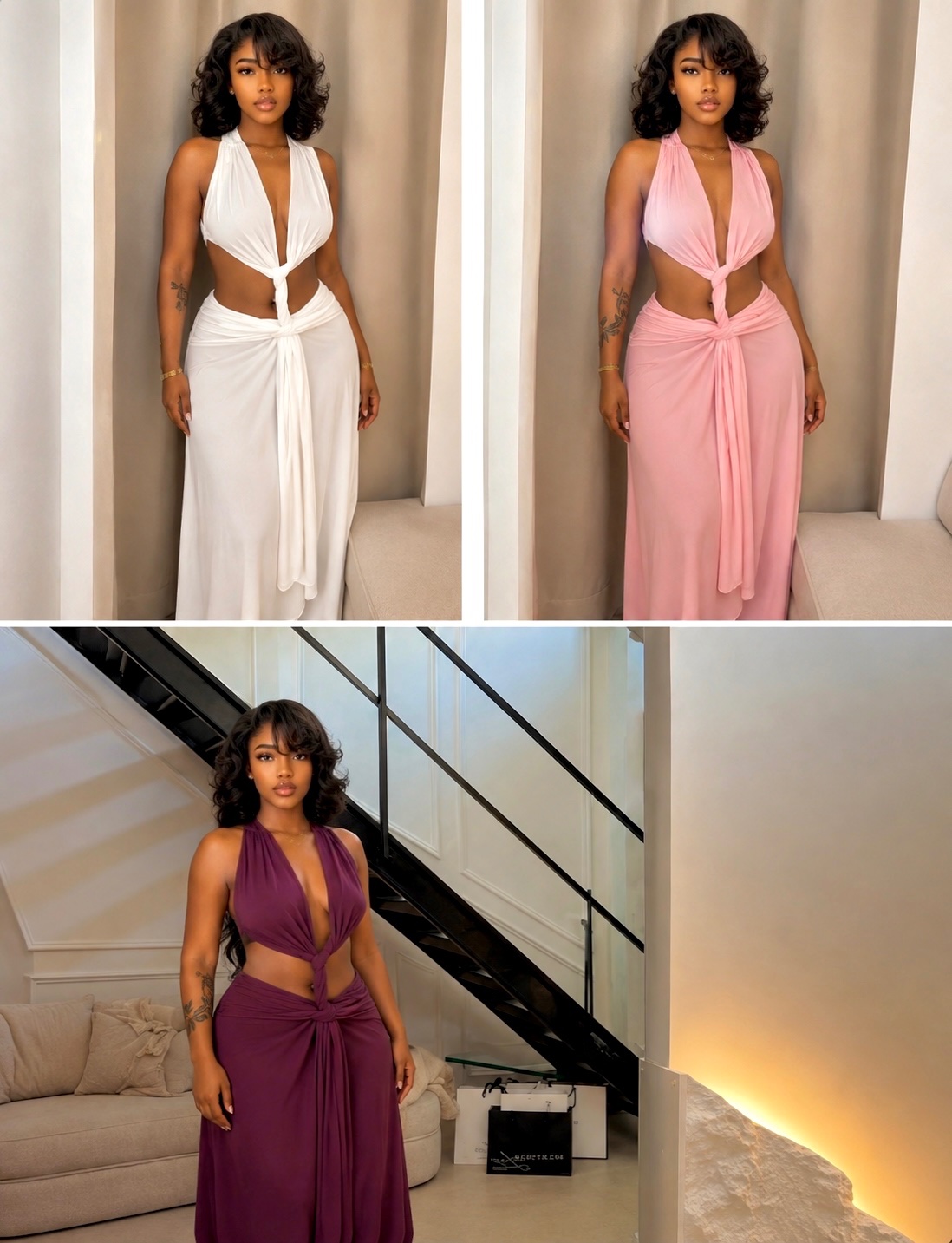 Ensemble jupe et top dos nu