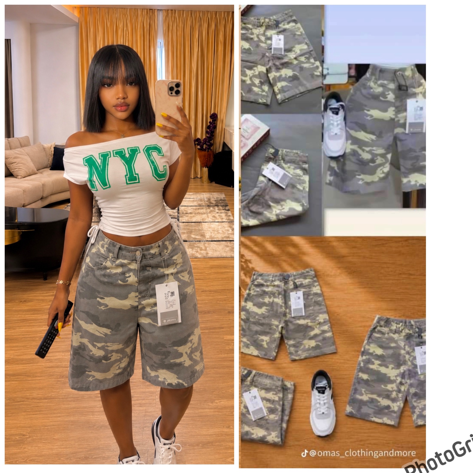 Short cargo camouflage stylé