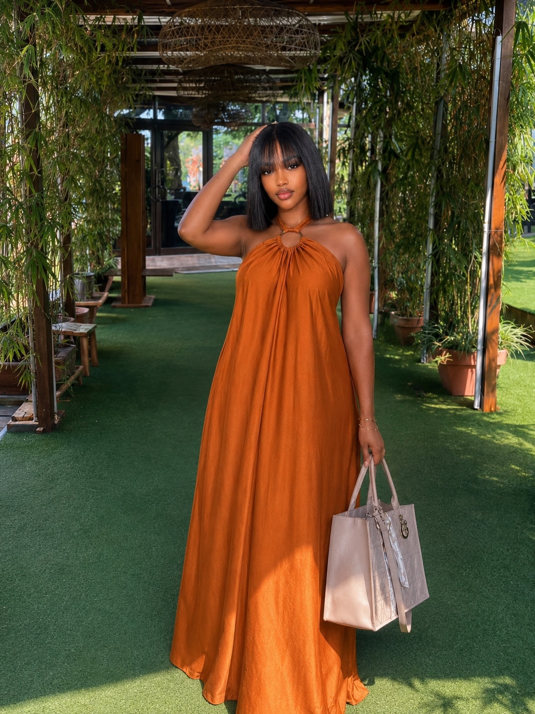 Robe longue fluide dos-nu