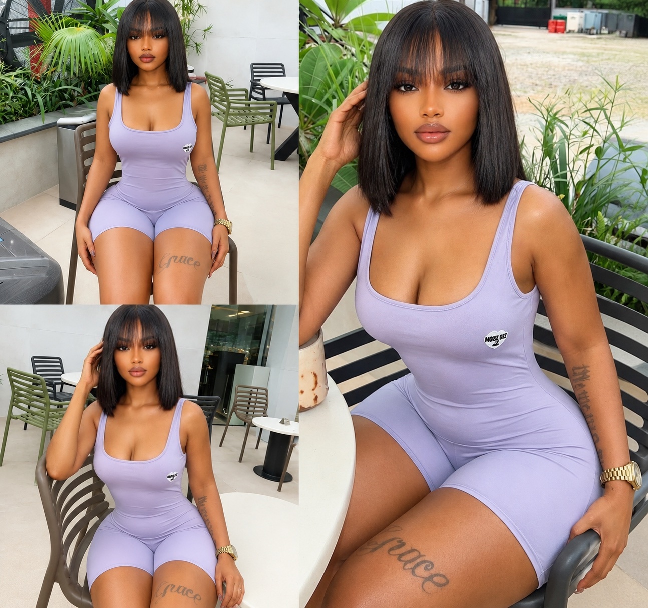 Combishort moulant lilas