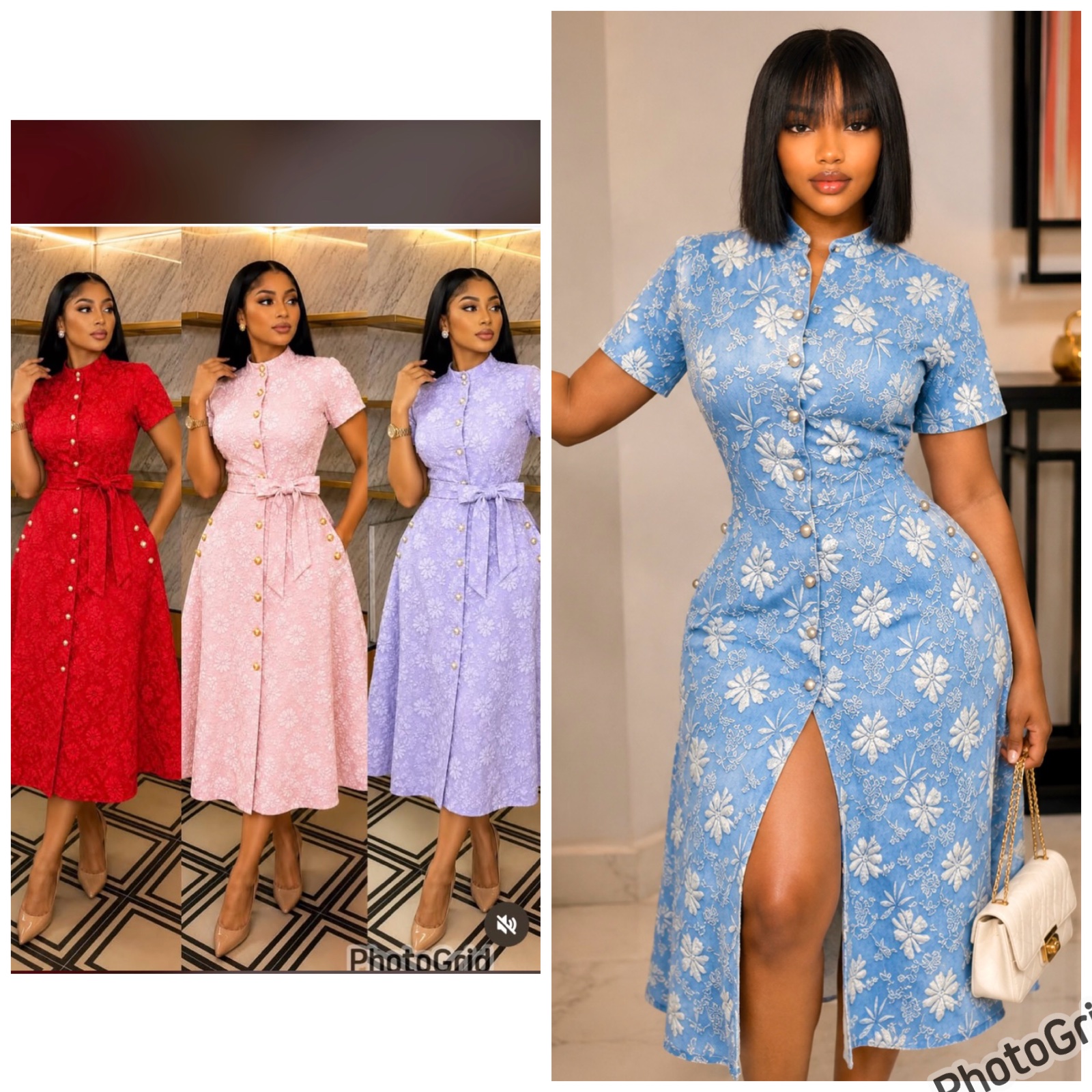 Robe chemise fleurie à boutons