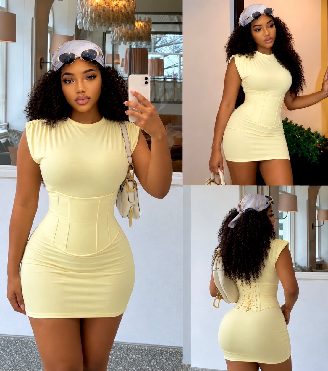 Robe courte cintrée à corset