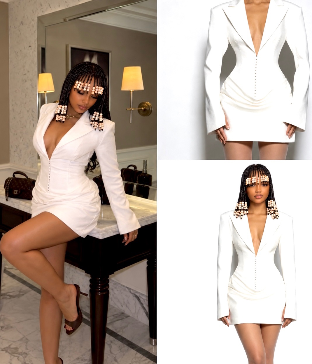 Robe blazer cintrée blanche
