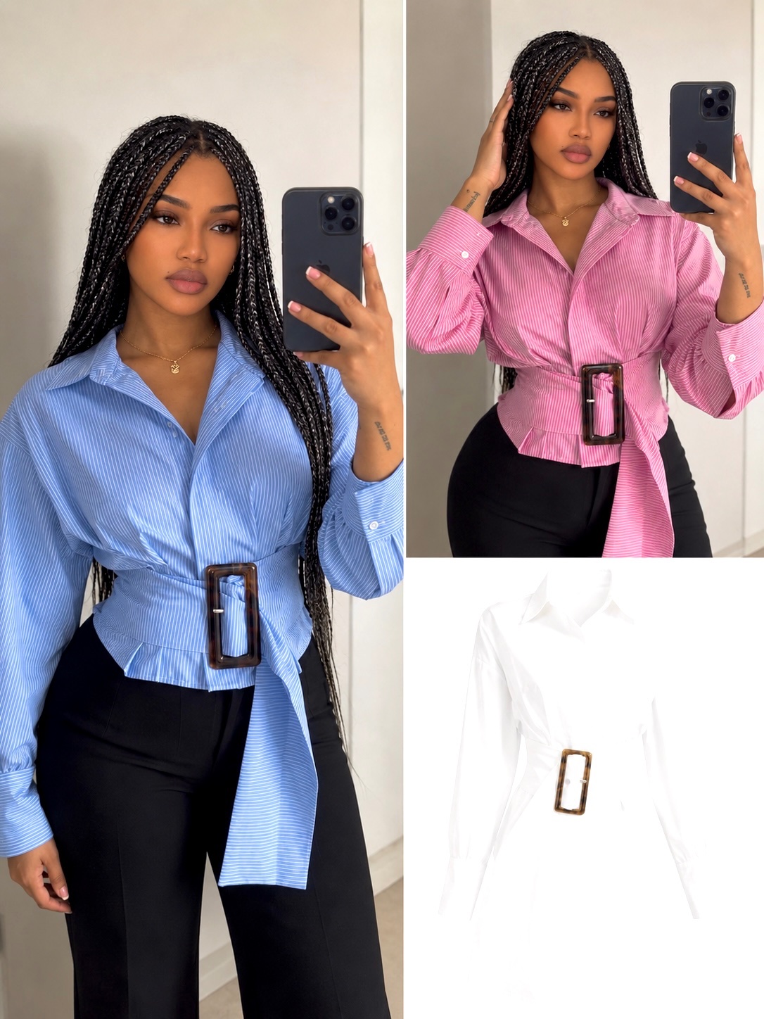 Chemise cintrée à boucle