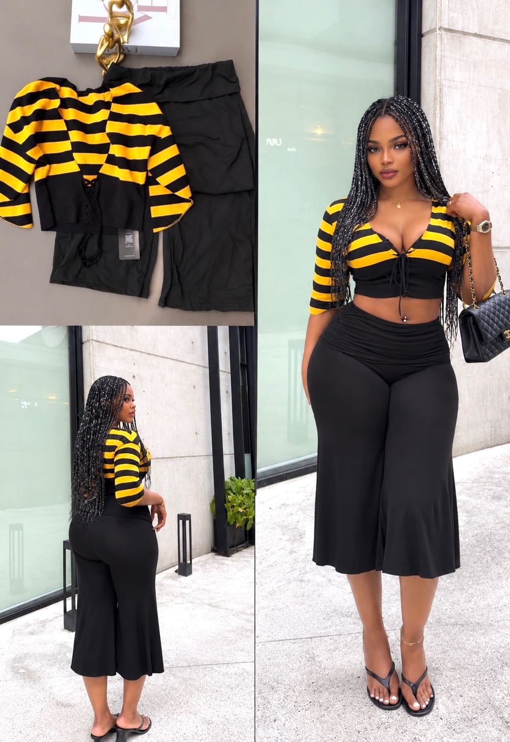 Ensemble crop-top et pantalon fluide