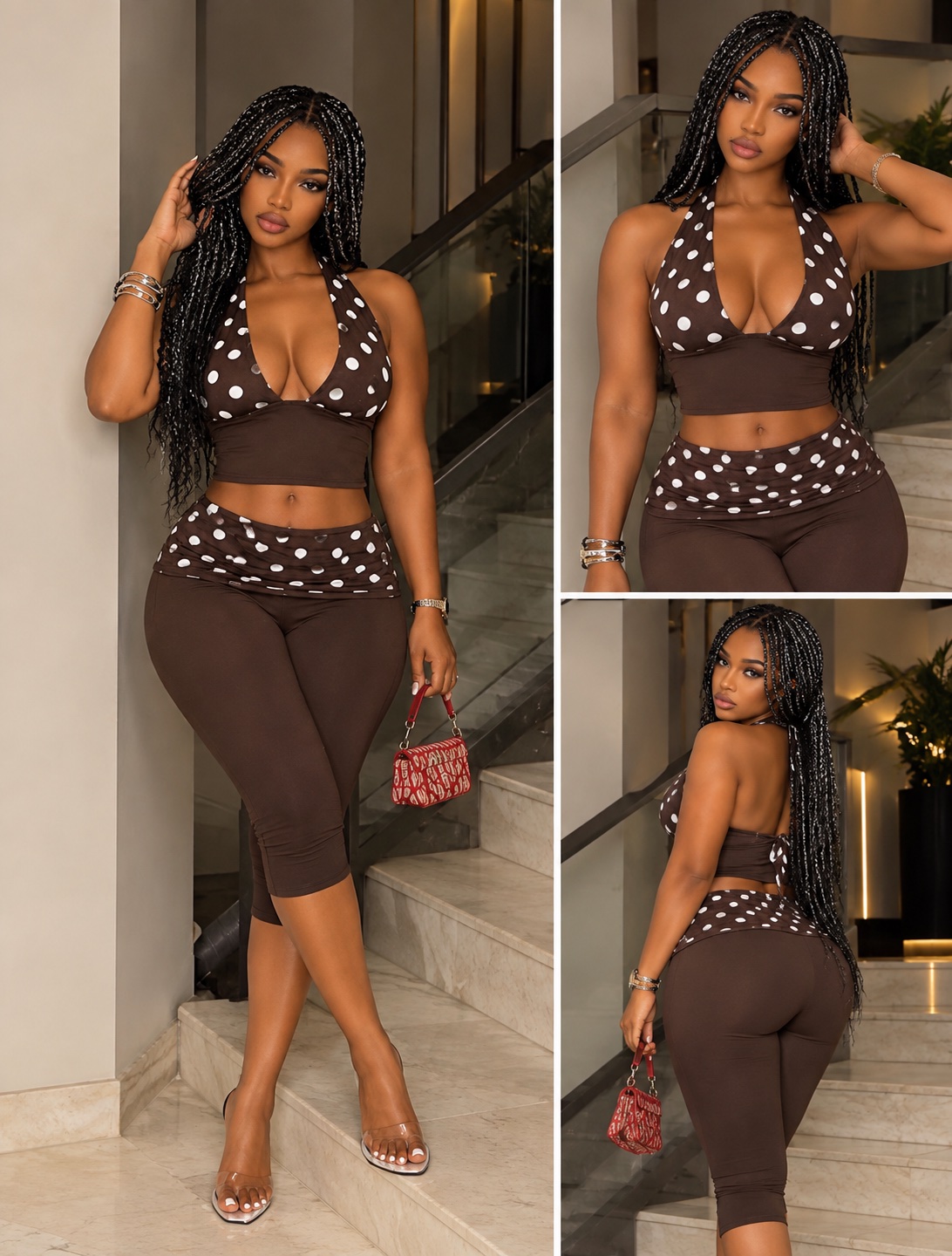 Ensemble moulant à pois chocolat