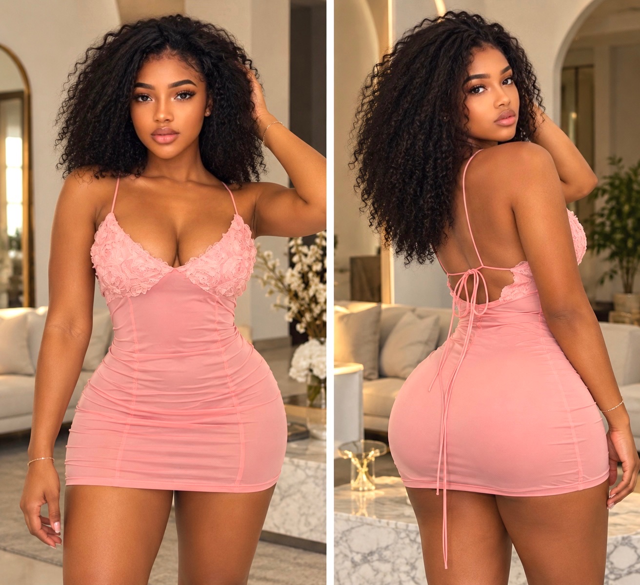 Robe courte moulante à dentelle