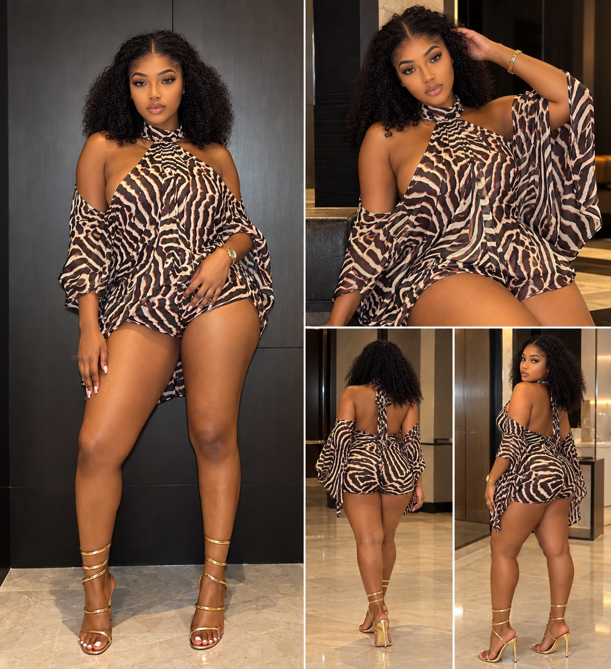 Ensemble combishort imprimé zèbre