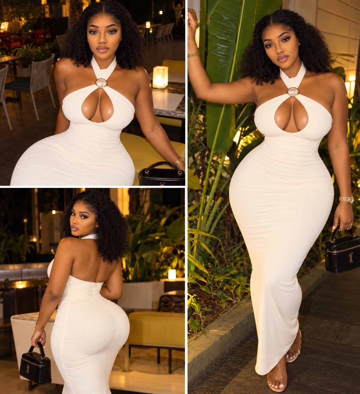 Robe longue moulante blanche