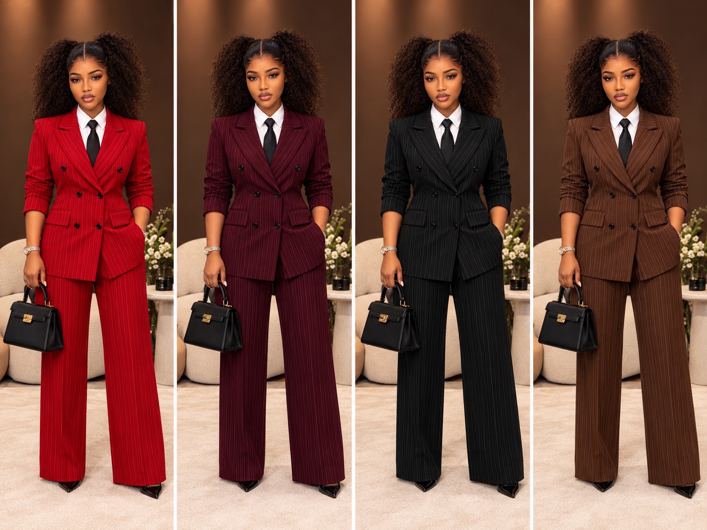 Ensemble tailleur pantalon à rayures