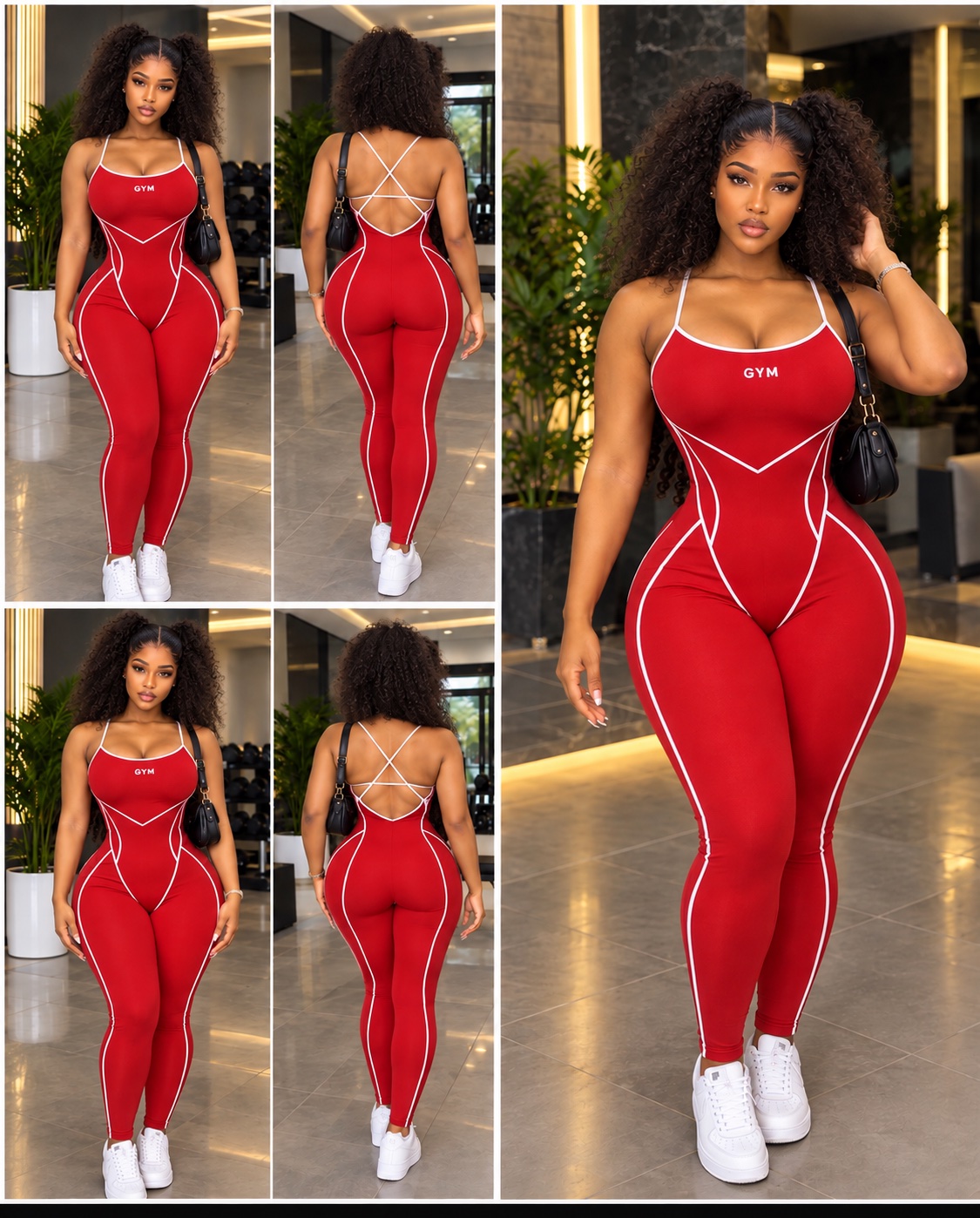 Combinaison fitness rouge