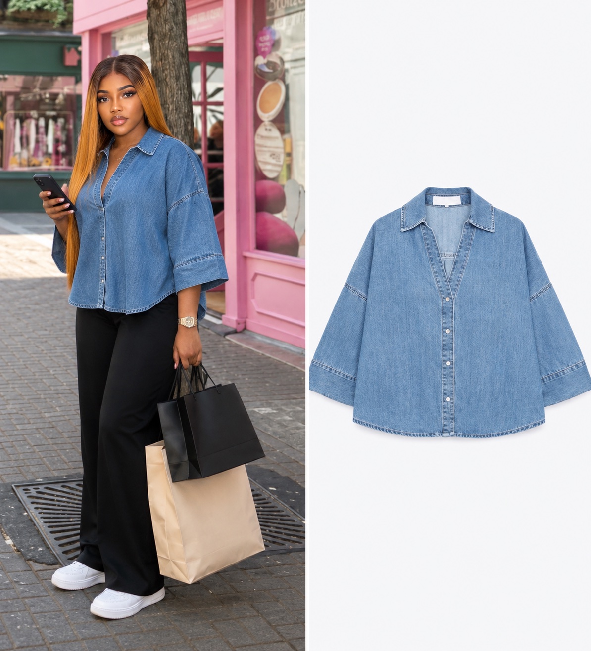 Chemise en jean oversize