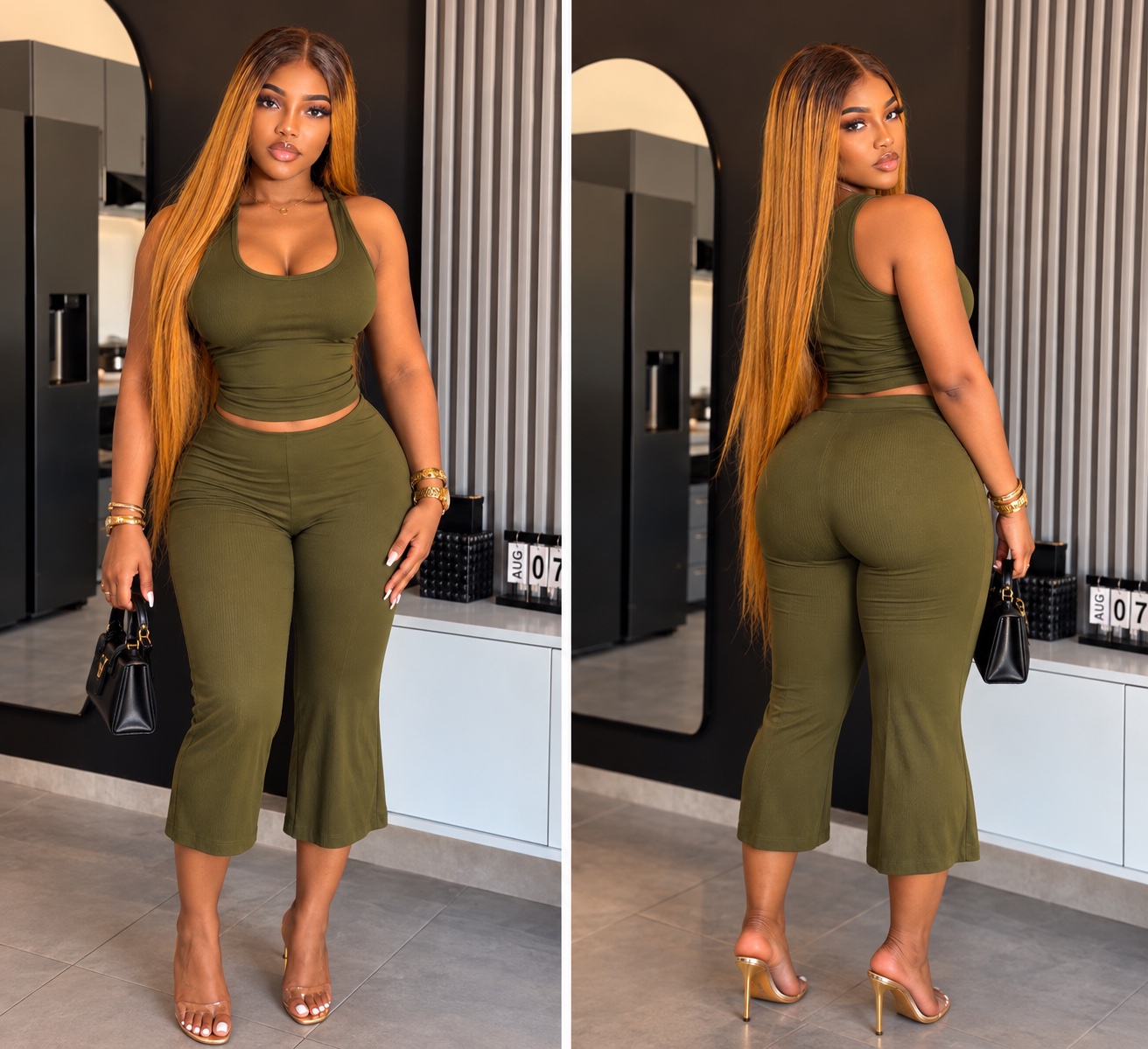 Ensemble top et pantalon évasé