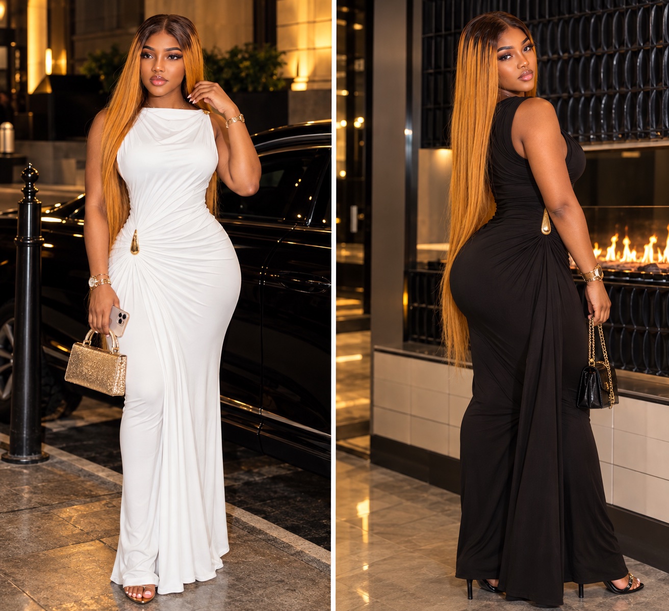 Robe moulante longue élégante