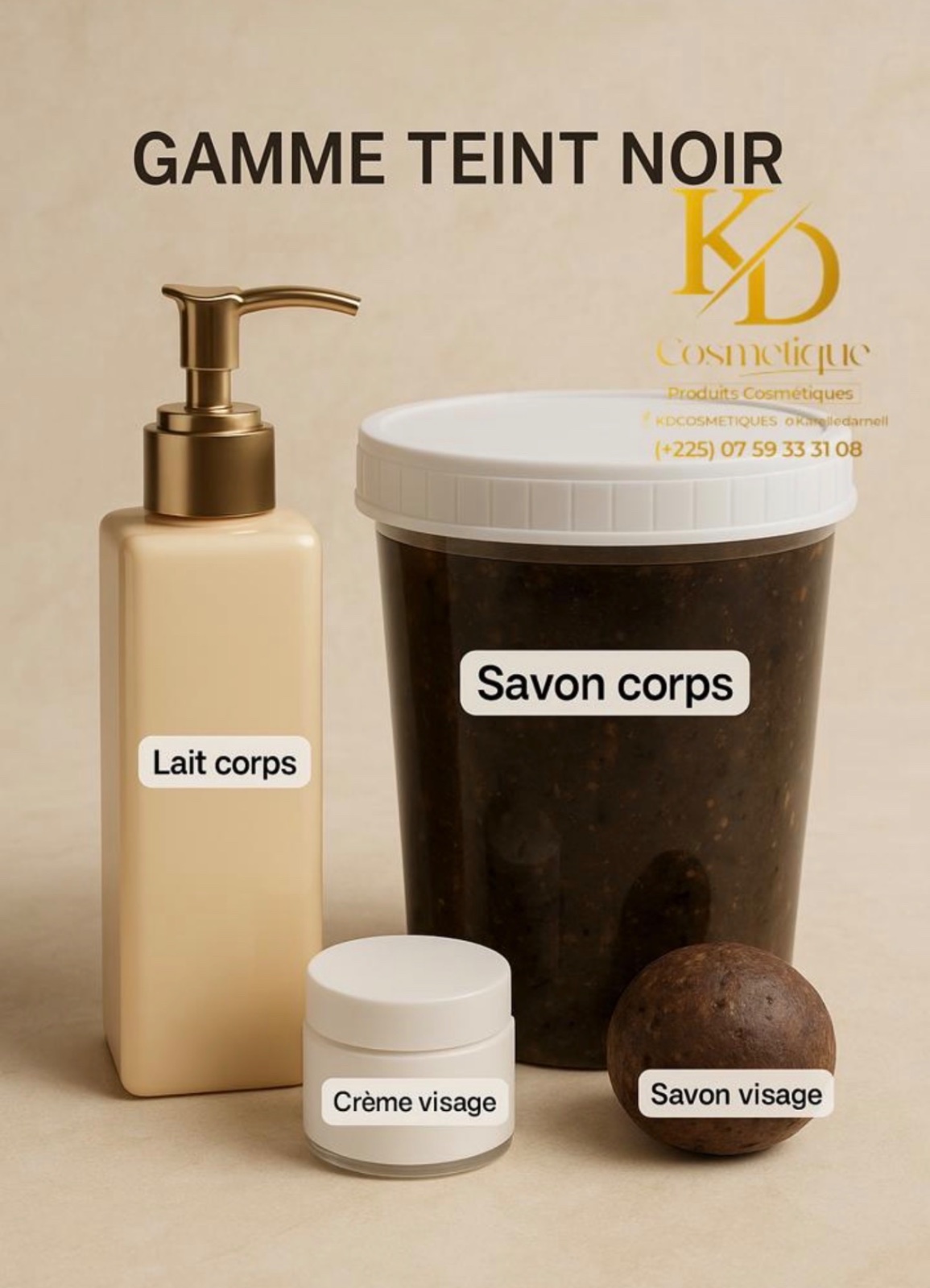 Gamme Teint Noir KD Cosmetique